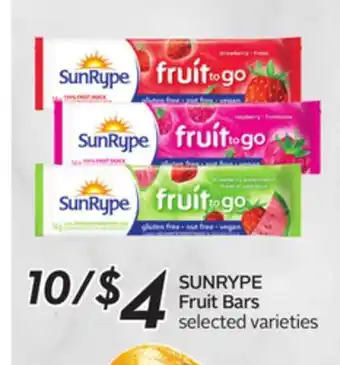 Sobeys Sunrype fruit bars offer
