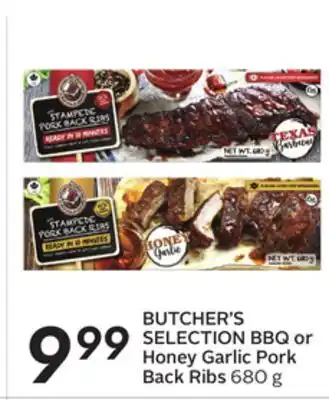 Sobeys Bbq or honey garlic pork back ribs offer