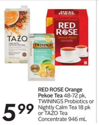 Sobeys Red rose orange pekoe tea offer