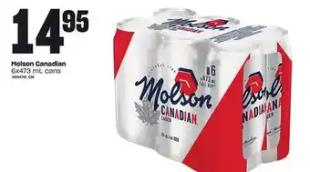 Loblaws Molson canadian, 6x473 ml cans offer