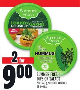 Metro Summer fresh dips or salads offer