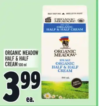 Metro Organic meadow half & half cream offer