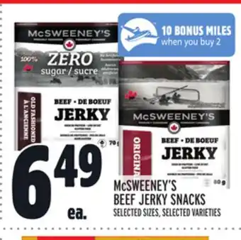 Metro Mcsweeney's beef jerky snacks offer