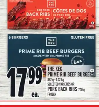 Metro The keg prime rib beef burgers offer