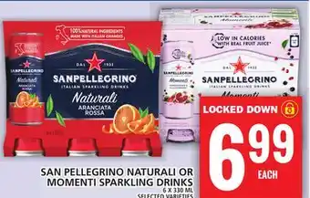 Food Basics San pellegrino naturali or momenti sparkling drinks offer