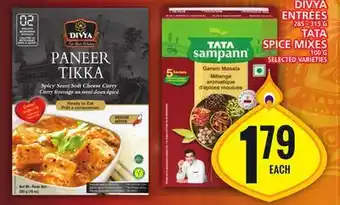 Food Basics Divya entrées or tata spice mixes offer