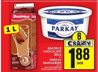 Food Basics Beatrice chocolate milk or parkay margarine offer