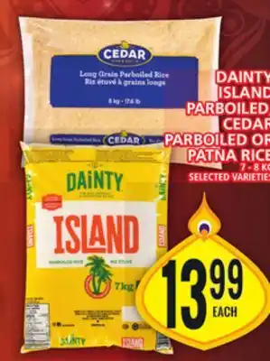 Food Basics Dainty island parboiled, cedar parboiled or patna rice offer
