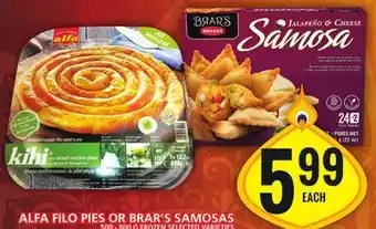 Food Basics Alfa filo pies or brar's samosas offer