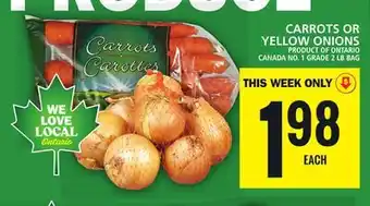 Food Basics Carrots or yellow onions offer