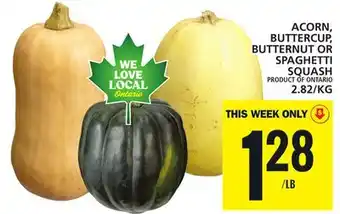Food Basics Acorn, buttercup, butternut or spaghetti squash offer