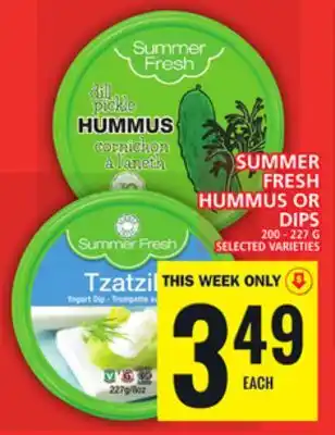 Food Basics Summer fresh hummus or dips offer