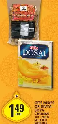 Food Basics Gits mixes or divya soya chunks offer