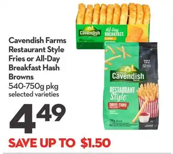 Longo's Cavendish farms restaurant style fries or all-day breakfast hash browns offer
