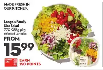 Longo's Longo's family size salad offer