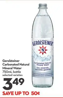 Longo's Gerolsteiner carbonated natural mineral water offer