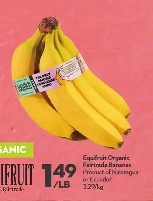 Longo's Equifruit organic fairtrade bananas offer