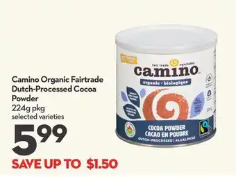 Longo's Camino organic fairtrade dutch-processed cocoa powder offer