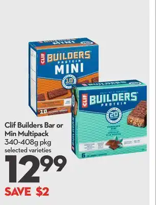 Longo's Clif builders bar or min multipack offer