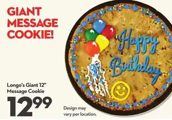Longo's Longo's giant 12 message cookie offer