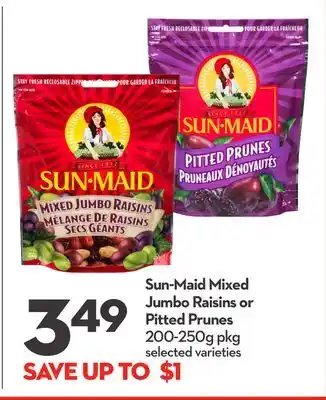 Longo's Sun-maid mixed jumbo raisins or pitted prunes offer