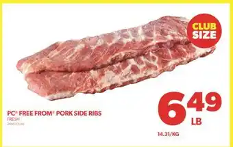 Real Canadian Superstore Pc free from pork side ribs offer