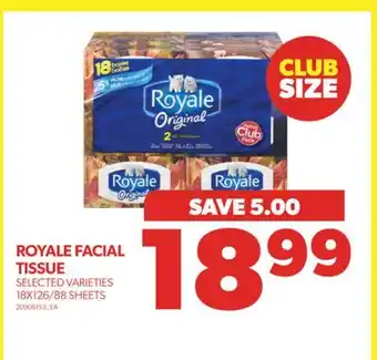 Real Canadian Superstore Royale facial tissue, 18x126/88 sheets offer