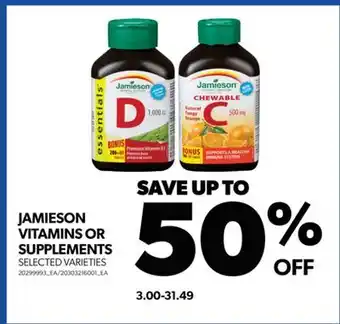 Real Canadian Superstore Jamieson vitamins or supplements offer