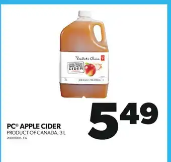 Real Canadian Superstore Pc apple cider, 3 l offer