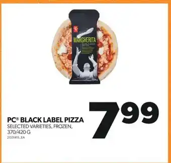 Real Canadian Superstore Pc black label pizza, 370/420 g offer