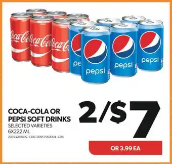 Real Canadian Superstore Coca-cola or pepsi soft drinks, 6x222 ml offer