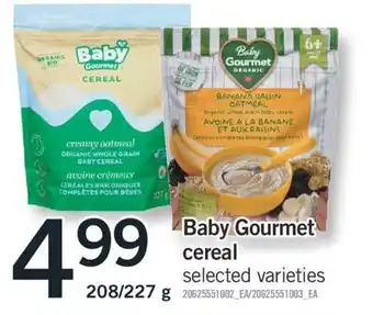 Fortinos Baby gourmet cereal, 208/227 g offer