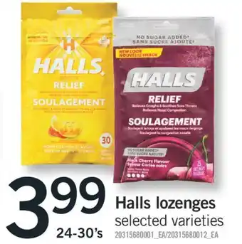 Fortinos Halls lozenges, 24-30's offer