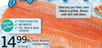 Fortinos Fresh atlantic salmon fillet 33.05/kg offer