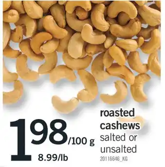 Fortinos Roasted cashews offer