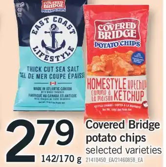 Fortinos Covered bridge potato chips 142/170 g offer