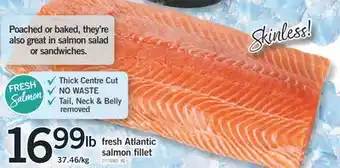 Fortinos Fresh atlantic salmon fillet offer