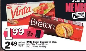 Foodland Dare breton crackers 135-225 g, bites 200 g, crisps 100 g or vinta crackers 200-225 g offer