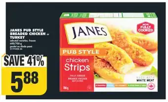 No Frills Janes pub style breaded chicken or turkey, 600/700 g offer