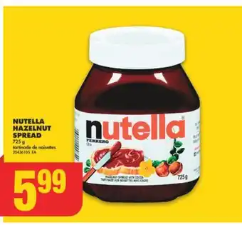 No Frills Nutella hazelnut spread, 725 g offer