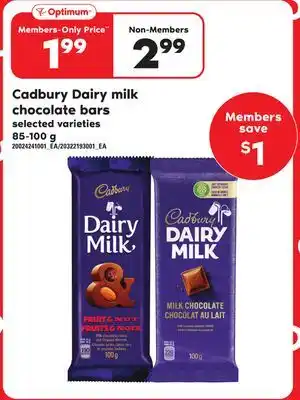 Independent Grocer Cadbury dairy milk chocolate bars, 85-100 g offer