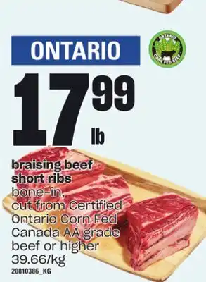 Independent Grocer Braising beef short ribs offer