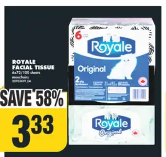 No Frills Royale facial tissue, 6x72/100 sheets offer