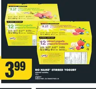 No Frills No name stirred yogurt, 12's offer