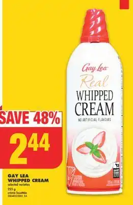 No Frills Gay lea whipped cream, 225 g offer