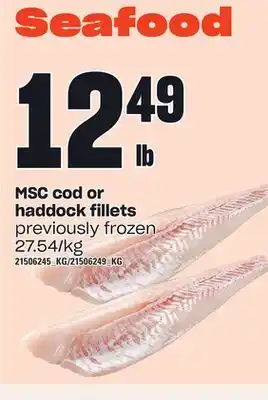 Independent Grocer Msc cod or haddock fillets offer