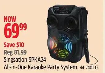 Canadian Tire Singsation spka24 all-in-one karaoke party system offer