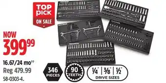 Canadian Tire Maximum professional grade socket set, 346-pc, crv, nickel-chrome plating offer