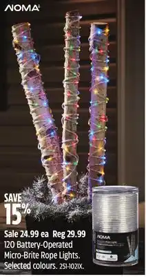 Canadian Tire 120 battery-operated micro-brite rope lights offer