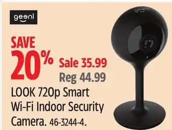 Canadian Tire Geeni look 720p smart wi-fi indoor security camera offer